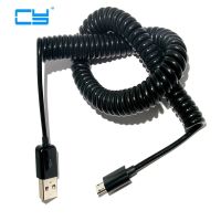 ۩○☌ High charging speed Micro USB 2.0 Male spring retractable Coiled data cable stretch charger cable for Android-based cell phones