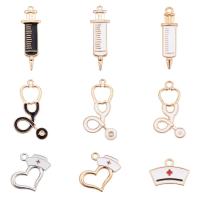 38pcs 7 Shapes Medical Nurse Charms Stethoscope Injection Syringe Nurse Cap Hat Heart Charms Nurse Day Theme Enamel Pendants for Necklace Bracelet Earrings Jewelry Making