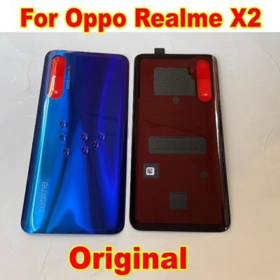 อุปกรณ์เคสด้านหลังประตูฝาครอบแบตเตอรี่หลังคุณภาพสูงของแท้สำหรับ Realme Oppo X2ฝาปิดโทรศัพท์ด้วยเทปกาว XT