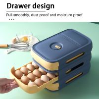 Drawer Organizer Box Plastic Egg Storage Food Containers Box With Lid Kitchen Refrigerator Egg Organizer Drawer Egg Tray Holder