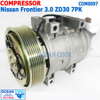 คอมเพลสเซอร์ นิสสัน บิ๊กเอ็ม ฟรอนเทีย ZD30 สายพาน 7pk MIJ-T043-6 COM0097 Compressor ForNissan Frontier 3.0 2004 คอมแอร์ คอม คอมเพสเซอร์ อะไหล่แอร์