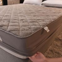 Winter Warm Flannel Mattres Cover Elastic Band Fitted Sheet Quilting Thickening Mattress Protector Cover Super Soft King Size