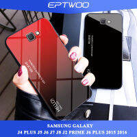 EPTWOOสำหรับSAMSUNG GALAXY J4 PLUSเคสไล่ระดับสีกระจกเทมเปอร์ปลอกแก้วฝาหลังกันชนTPUอ่อนกรณีJB-01