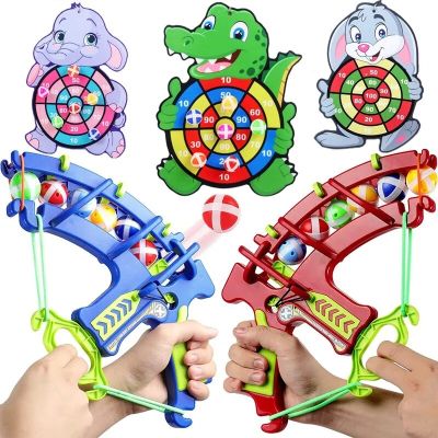 Montessori Dart Board Slingshot Target Sticky Ball Dartboard Catapult Throw Sport Game Educational Child Outdoor Games for Kids Adhesives Tape