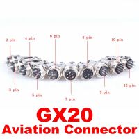 ❀┋❍ 1 sets GX20 2/3/4/5/6/7/8/10/12 Pin core Male Female 20mm Circular aviation XLR Wire Panel socket connector / plug