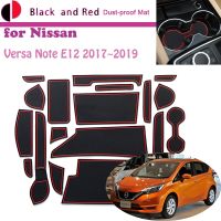 Rubber Door Groove Mat For Nissan Versa Note Nismo E12 NE12 E-Power 2017~2019 Gate Storage Slot Coaster Dust-Proof Car Sticker