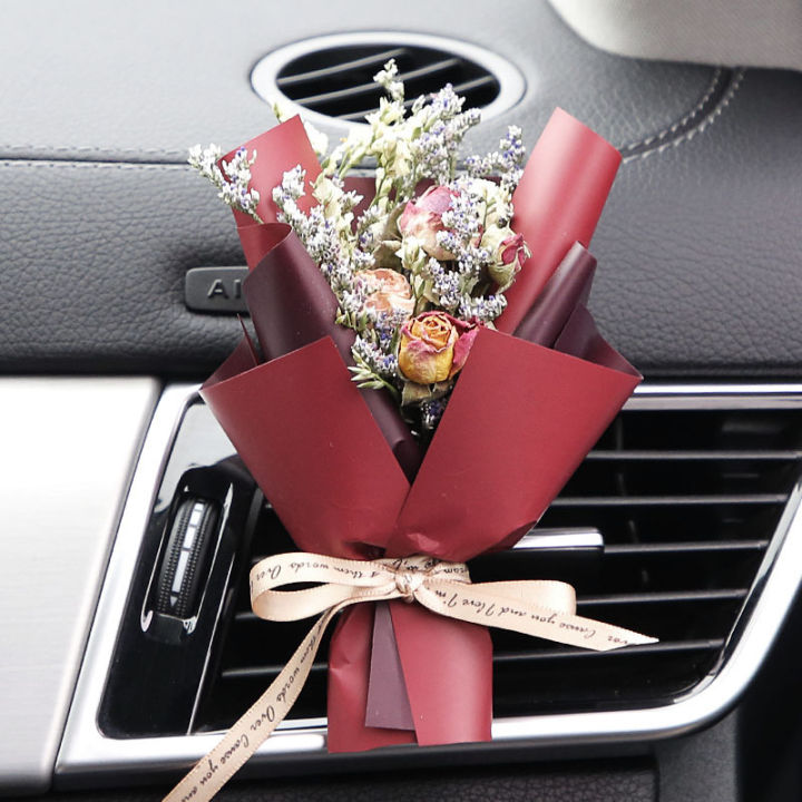 น้ำหอมรถยนต์ดอกไม้แห้งช่อดอกไม้-air-outlet-ดอกไม้แห้งมินิของขวัญวันวาเลนไทน์น้ำหอมรถช่อดอกไม้-lucky-ตกแต่ง-dliqnzmdjasfg