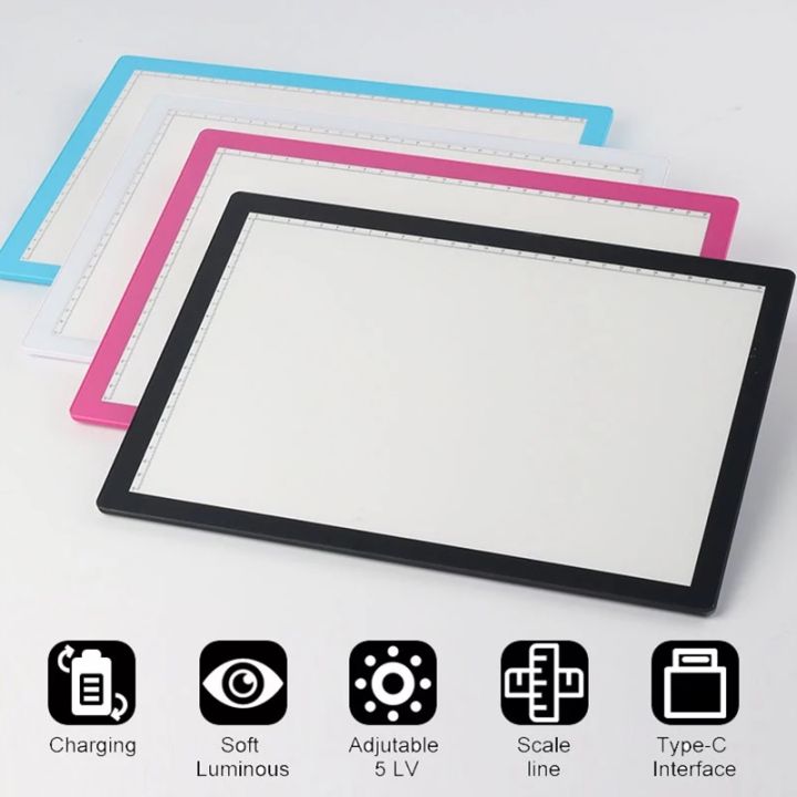 yf-new-style-support-charging-function-abs-frame-led-drawing-tablet-digital-graphics-pad-copy-board-electronic-art-graphi