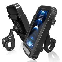 Waterproof Bicycle Mobile Phone Holder Outdoor Riding Motorcycle Shell Touchable Clear Sound Takeaway Navigation Phone Support Power Points  Switches