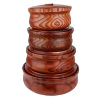 Solid wooden bowl with lid Wooden salad bowl Reusable serving bowl for Salad Fruits Cereal Soup Rice Everyday Use Durable