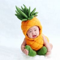 Fruit Pineapple Cosplay For Baby Yellow Jumpsuit Halloween Costumes For Newborn Baby New Year Christmas Outfit