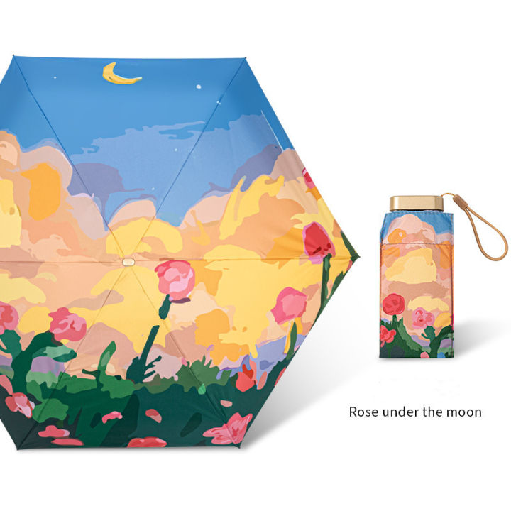 totes-micro-mini-manual-compact-umbrella-rose-oil-painting-umbrella-pink-with-multicolored-flowers-travel-umbrella-for-woman