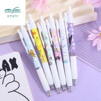 ETHTY 6pcs/lot แห้งเร็วมาก ปากกาเจลกดลายการ์ตูน หมึกสีดำ คุโรมิเมโลดี้ ปากกาลูกลื่น น่ารักน่ารักๆ 0.5มม. ปากกาเจลที่เป็นกลาง เครื่องเขียนสเตชันเนอรี