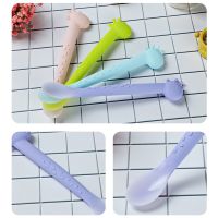 Cartoon Baby Silicone Soft Spoon Safety Non-slip Kids Bite Training Spoon Infant Feeding Utensil Baby Molar Mouth Care Tableware Bowl Fork Spoon Sets