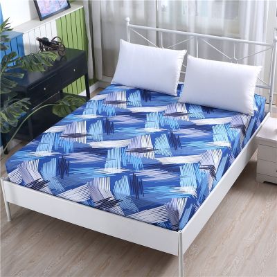 【CW】 1pc 100 Polyester Encryption Fitted Sheet Printing Adjustable Elastic Band 200x220cm A Variety of Specifications