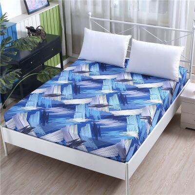 【CW】 1pc 100 Polyester Encryption Fitted Sheet Printing Adjustable Elastic Band 200x220cm A Variety of Specifications