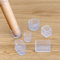 ❦✠ 4pcs Silicone Chair Leg Socks Transparent Square Table Floor Feet Cover Protector Pads Furniture Pipe Hole Plugs Home Decor