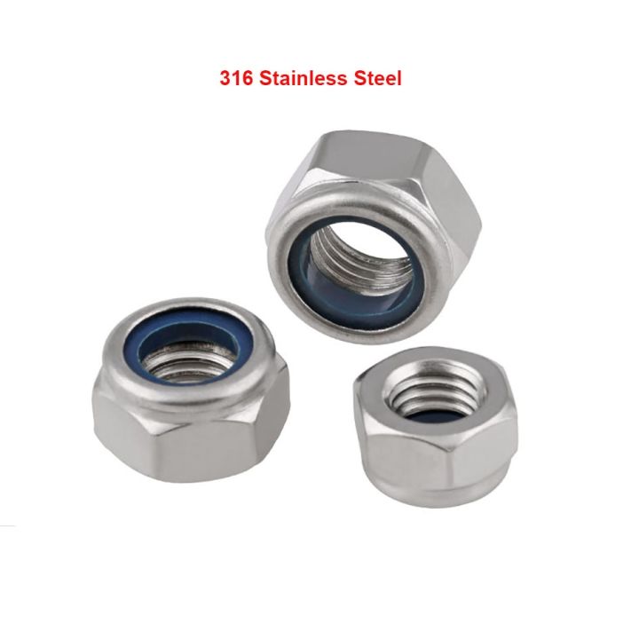 Hex Nylon Insert Lock Nut M3 M4 M5 M6 M8 M10 M12 316 Stainless Steel Din985 Hexagon Self Locking