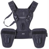 ﺴ♙┅ Carrying 3 DSLR Camera Double Shoulder Strap Chest Harness System Vest Photography Belt for Nikon Canon Sony SLR/Camcorders