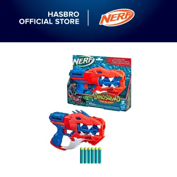 Nerf DinoSquad Armorstrike Dart Blaster, 8-Dart Rotating Drum, Drop Grip,  16 Nerf Elite Darts, Anklyosaurus Dinosaur Design - Nerf