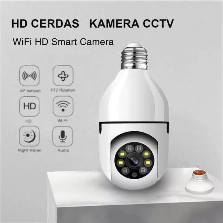 Kamera CCTV V380 Wifi 8MP Lampu IP CCTV 360 Derajat PTZ CCTV | Lazada ...