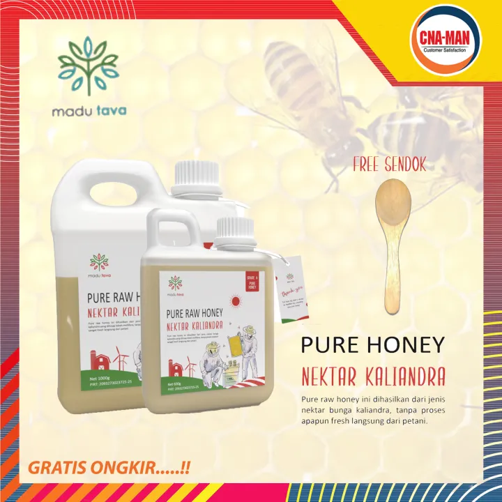 Madu Murni Asli Tava Nektar Kaliandra Pure Raw Honey 600gr 1kg Lazada Indonesia