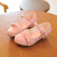 รองเท้าเด็กผู้หญิงสไตล์เกาหลีแบบใหม่รองเท้าส้นสูงลูกไม้สำหรับเด็ก,รองเท้าสำหรับการแสดงเจ้าหญิงน้อยรองเท้าสำหรับรองเท้าหนังพนักงานต้อนรับแนวโลลิต้า