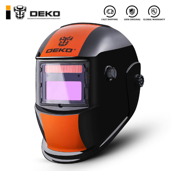 DEKO Orange S Solar Auto Darkening MIG MMA Electric Welding  Mask/Helmet/Welding Lens for Welding Machine or Plasma Cutter