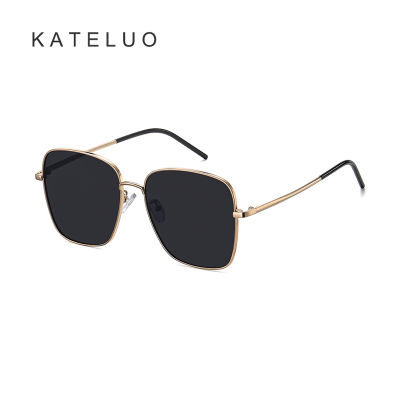 [พร้อมกล่อง] KATELUO A0743แว่นกันแดดโพลาไรซ์สำหรับผู้หญิงกรอบโลหะใส่แว่นตาธรรมดา