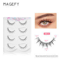 MAGEFY 4 Pairs 3D Natural Reusable False Eyelashes 0.07D 9-14mm