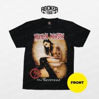 คลังสินค้าพร้อม [0599] Marilyn Manson - The Reverend-เสื้อยืดสีดำ Baju Band Legen Rock