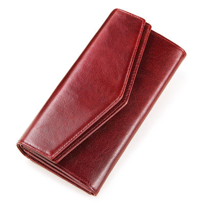 KAVIS Genuine Leather Wallet Female Coin Purse Women Portomonee Clutch Clamp Money Bag Card Holders Handy Perse High Capacity