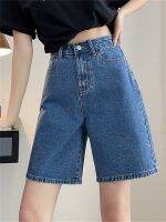 【hot】 Jeans Shorts for 2023 New Waisted Korean Fashion Straight Kenn Length Wide Leg