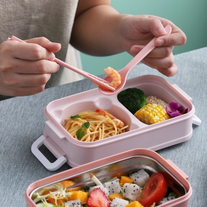 กล่องอาหารกลางวัน304ฉนวนสองชั้นกล่องอาหารกลางวันสแตนเลสสตีล-กล่องอาหารกลางวันกล่องอาหารกลางวันสำหรับเด็กนักเรียนพนักงานออฟฟิศ