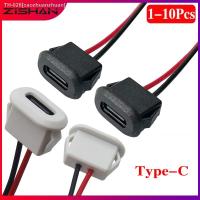 ● 10pcs 2Pin Waterproof USB Connector USB-C Type Direct compression female base Female Socket Charging Interface With Welding Wire