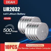 10ชิ้น LIR2032 LIR 2032 3.6V แบตเตอรี่ลิเธียมชาร์จได้สำหรับนาฬิการีโมทคอนโทรลปุ่มสเกลเซลล์เหรียญแทนที่ ML2032 CR2032