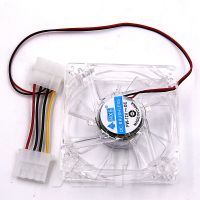 【YD】 1PCS pc computer fan 80mm with 4ea led 8025 8cm silent 12V luminous chassis molex plug axial quality