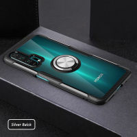 Honor 20 Pro Case,RUILEAN Carbon Fiber Design Clear Crystal Case with 360 Degree Rotation Finger Ring Holder (Compatible with Magnetic Car Mount) for Honor 20 Pro