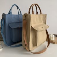 Hylhexyr Pure สี Casual Tote แบบพกพาวิทยาลัยนักเรียนหญิงไหล่กระเป๋าหญิงธรรมดากระเป๋าถือผ้าใบ Crossbody กระเป๋า