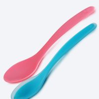 Original High-end Childrens silicone soft spoon baby bowl spoon tableware baby spoon food supplement spoon newborn large soft head spoon new