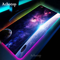 Colorful Luminous RGB Gaming Mouse Pad Blue Purple Cloud Space desktops for computer Desk Notbook For CSGO Dota2 LED Gamer Pad