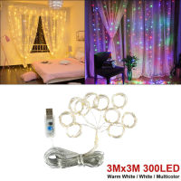 3x23x3 LED Fairy Lights Remote Control Curtain Garland String Lights For Room Decor Home Decor Waterfall Light Christmas Lights