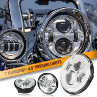 Harley 7-inch headlamp   4.5-inch fog lamp auxiliary lamp Lu Wang feizai successor gliding haoya modified headlamp