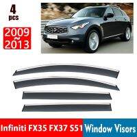 FOR Infiniti FX35 FX37 2009-2013 Window Visors Rain Guard Windows Rain Cover Deflector Awning Shield Vent Guard Shade Cover Trim