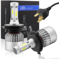 Two pieces LED H1 H3 H7 H4 H13 H11 9004 880 9007 Auto S2 Car Headlight Bulbs 72W 8000LM 6500K for 9V to 36V 200M lighting range Bulbs  LEDs  HIDs