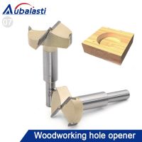 Aubalasti 15mm-60mm Forstner Tips Woodworking Tools Hole Saw Cutter Hinge Boring Drill Bits Round Shank Tungsten Carbide Cutter