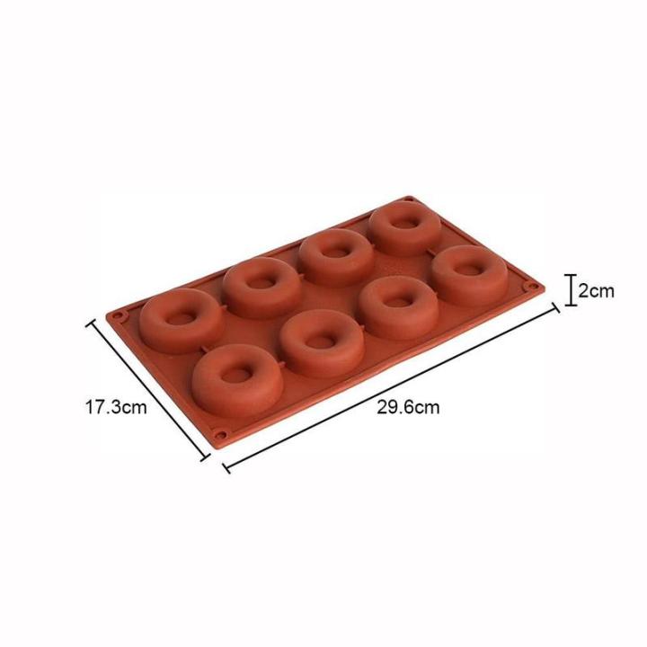 ซิลิโคน8หลุม-alat-pembuat-donat-ถาดอบ-non-stick-อุปกรณ์อบขนมช็อกโกแลต-cupcake-แม่พิมพ์มัฟฟินแม่พิมพ์โดนัท