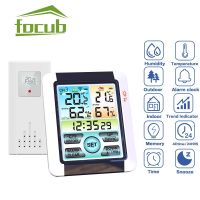 Wireless Weather Station Large Screen Digital Indoor Outdoor Thermometer Hygrometer Monitor Alarm Clock with Transmitter Sensor