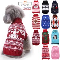 ZZOOI Pet Clothes Dog Sweater Winter Warm Knitwear Pet Clothing for Small Dogs Christmas Cute Printing Puppy Cat Costume Coat