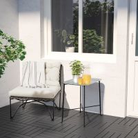 Tray table, in/outdoor, dark grey/grey 56x36 cm.